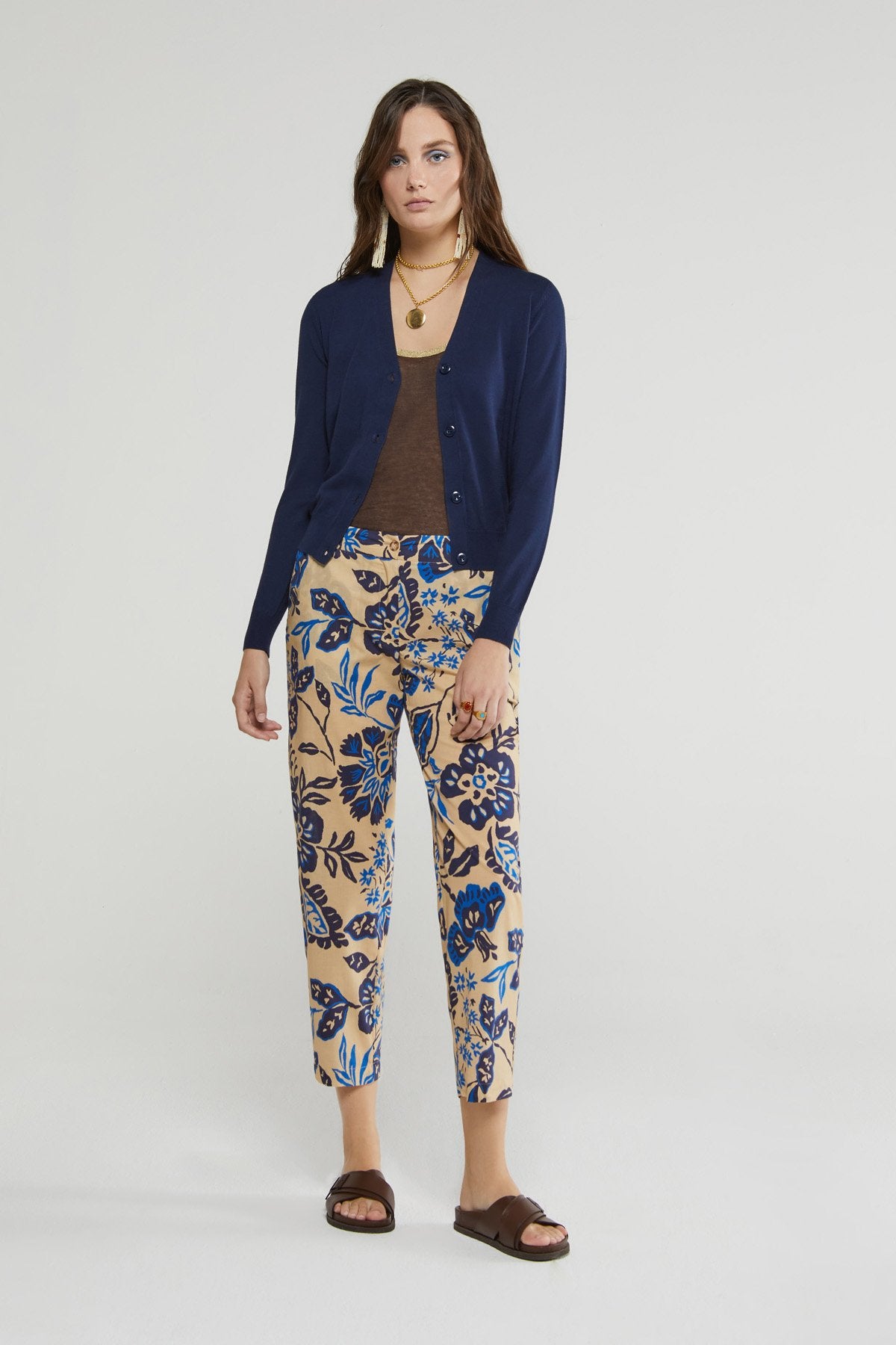 Ottod'Ame Cotton Ankle Length Trousers