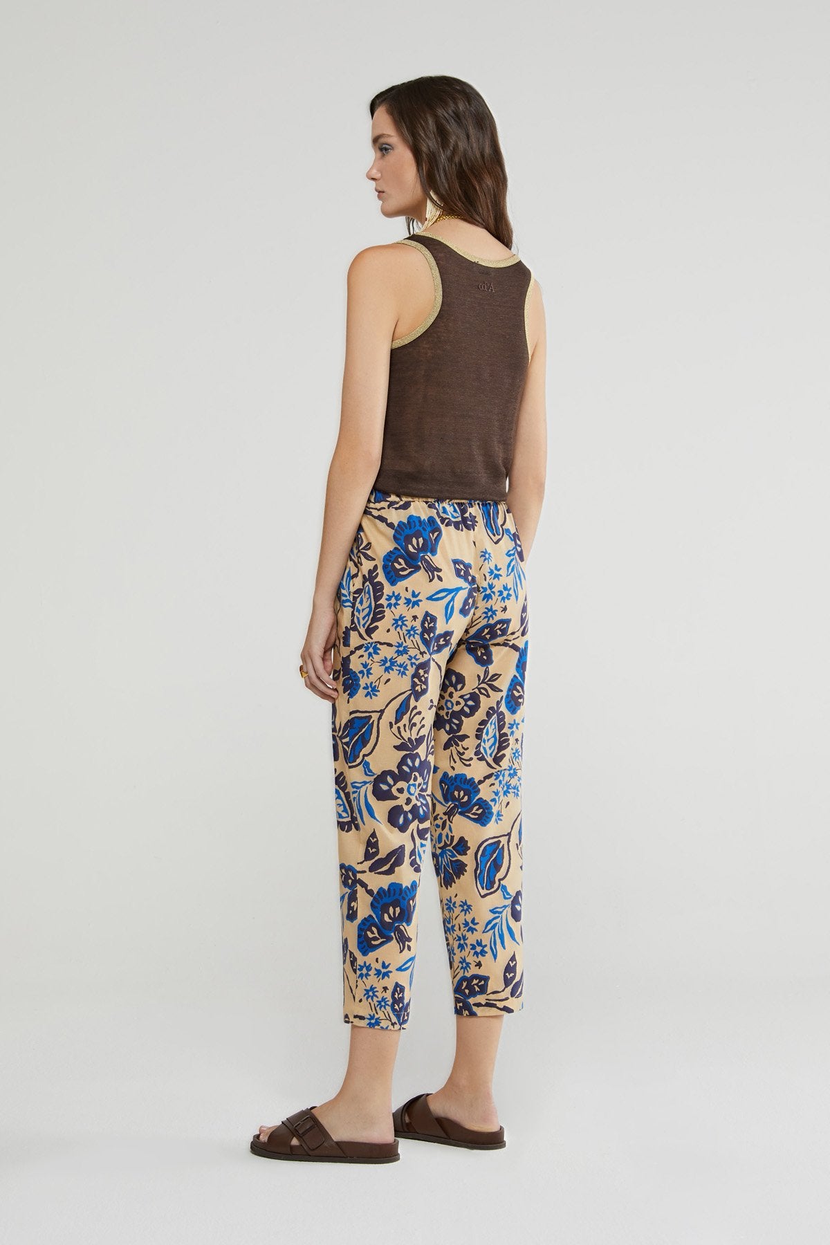 Ottod'Ame Cotton Ankle Length Trousers