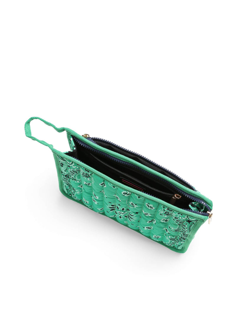 Haute Shore - Bandana Print Pouch -Beau Kelly Green