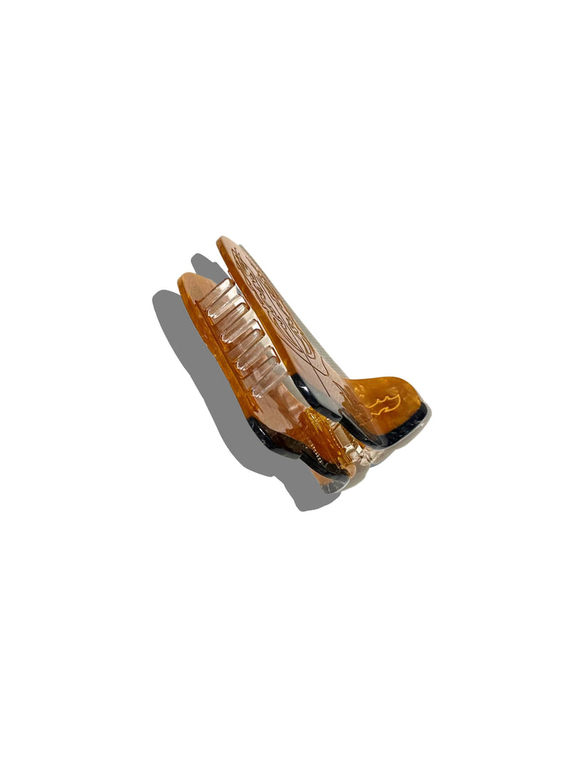 Solar Eclipse - Hand-Painted Western Cowboy Boot Claw Hair Clip | Eco
