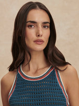 Varley - Aberg Halter Knit Top - Heron Blue