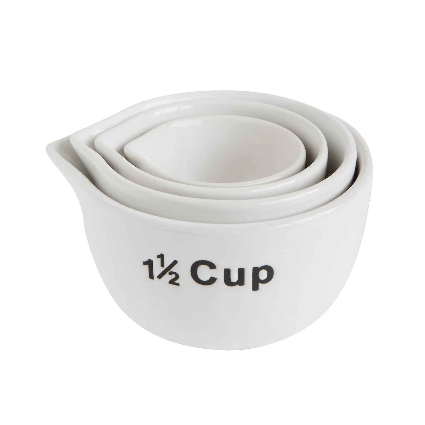 Stoneware Measuring Cups, Set of 4, White