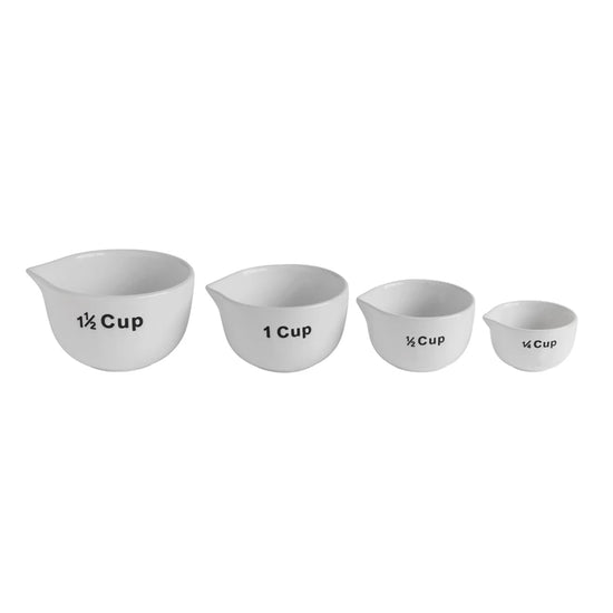 Stoneware Measuring Cups, Set of 4, White