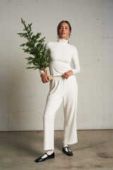 PerfectWhiteTee - Marcie Brushed Sweater Jersey Pull On Pant - Sugar