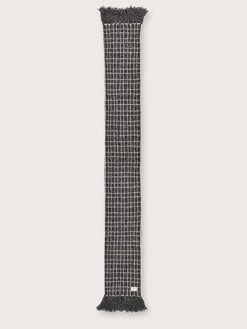 Varley - Lindsey Check Knit Scarf - Charcoal Marl