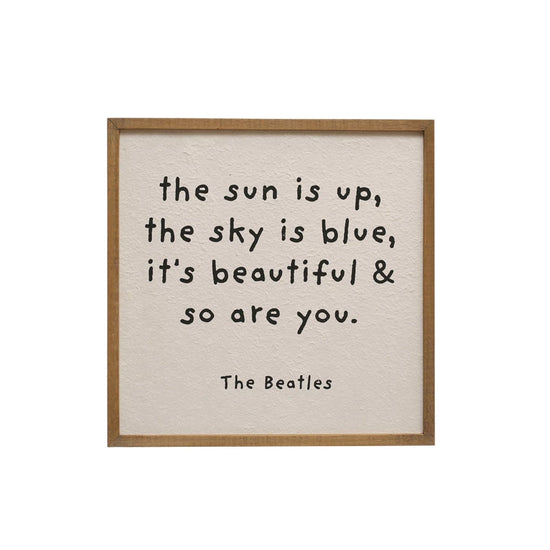 Textured Wood Frame Wall Decor "The Sun Is Up..."