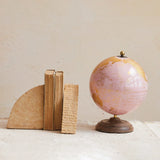 Metal & Globe on Mango Wood Stand, Pink