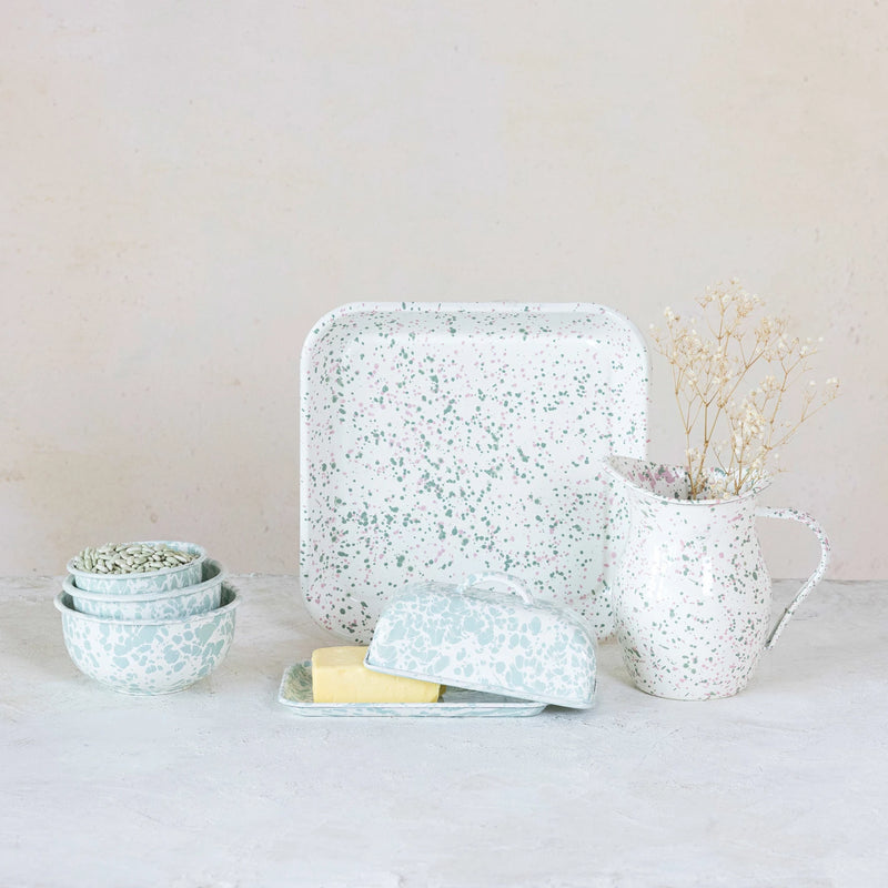 Enameled Metal Splatterware Platter