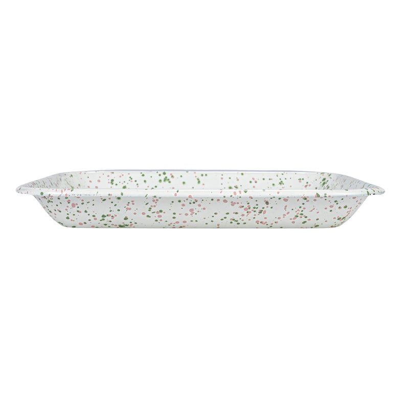 Enameled Metal Splatterware Platter