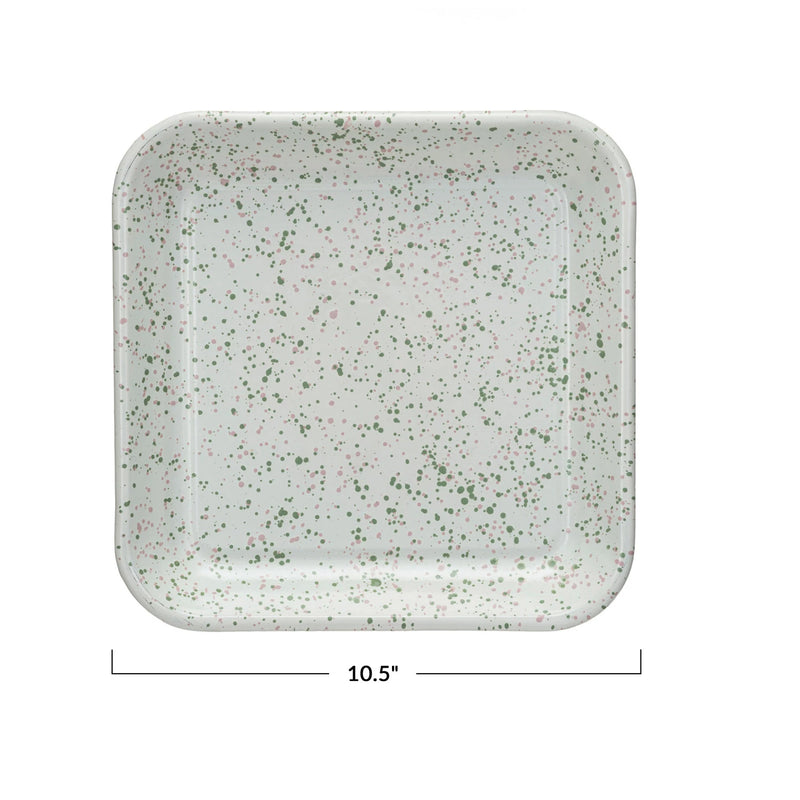 Enameled Metal Splatterware Platter