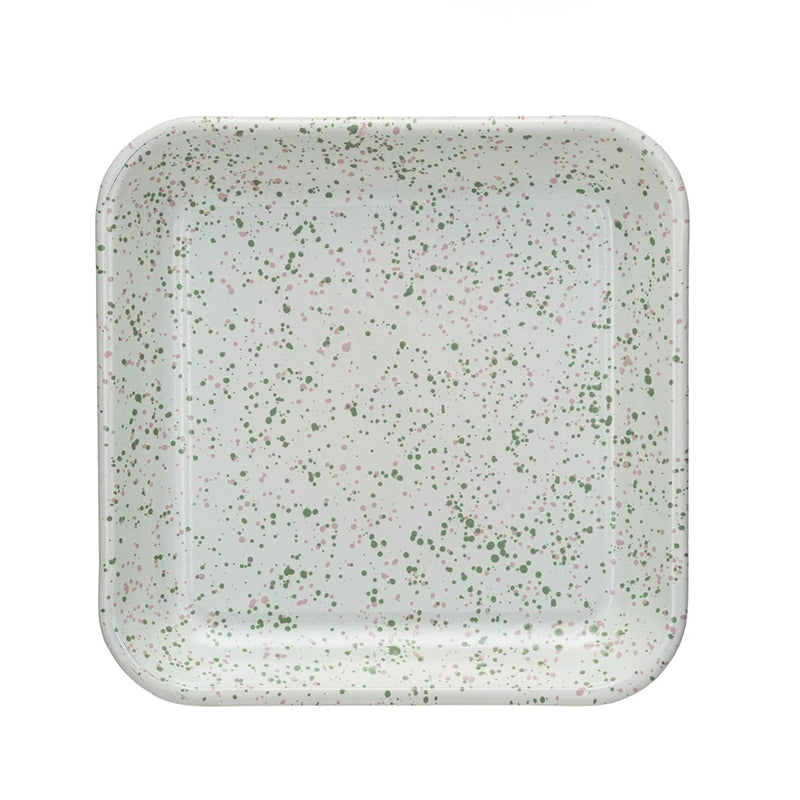 Enameled Metal Splatterware Platter