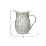 1 Quart Enameled Metal Splatterware Pitcher