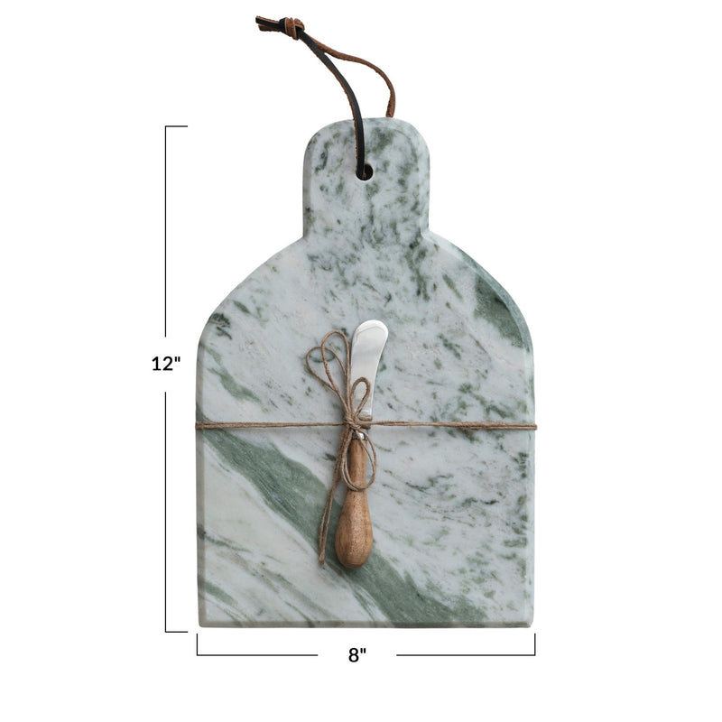 Marble Cutting Board w/ Canape Knife