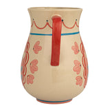 Hand-Painted Stoneware Pitcher w/ Flowers