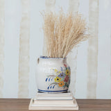 Terracotta Pitcher w/ Flowers & Handle