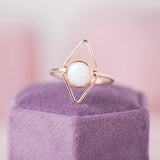 Mineral and Matter - Deco Opal Triangle Ring