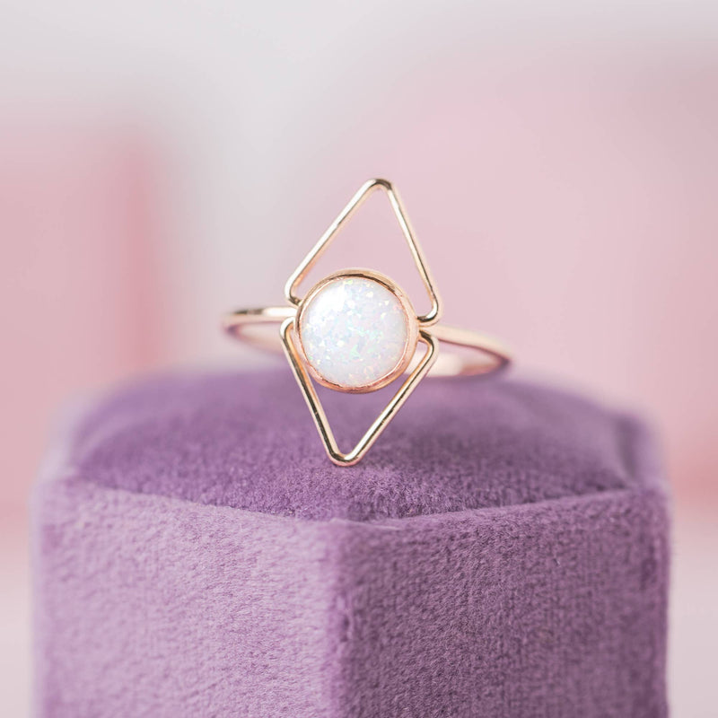 Mineral and Matter - Deco Opal Triangle Ring