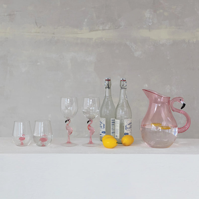 Acrylic Pitcher with Flamingo Handle