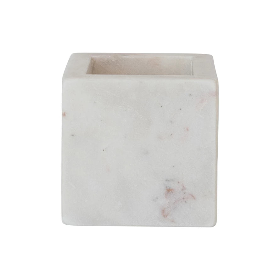 Marble Container, White