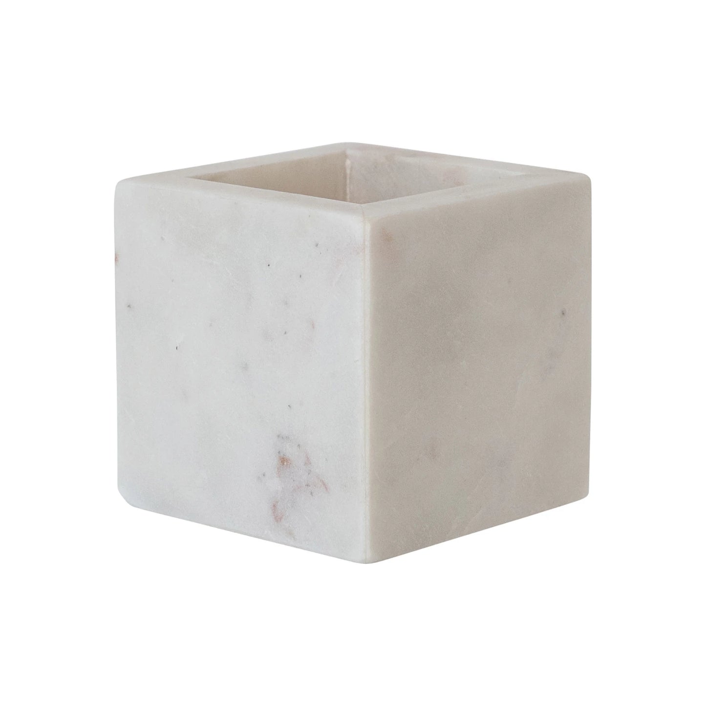 Marble Container, White