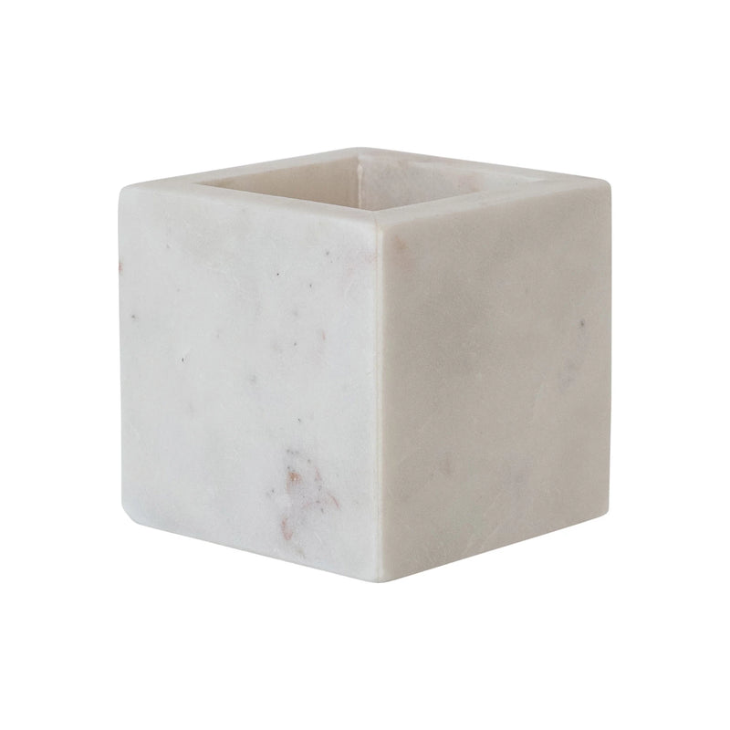 Marble Container, White