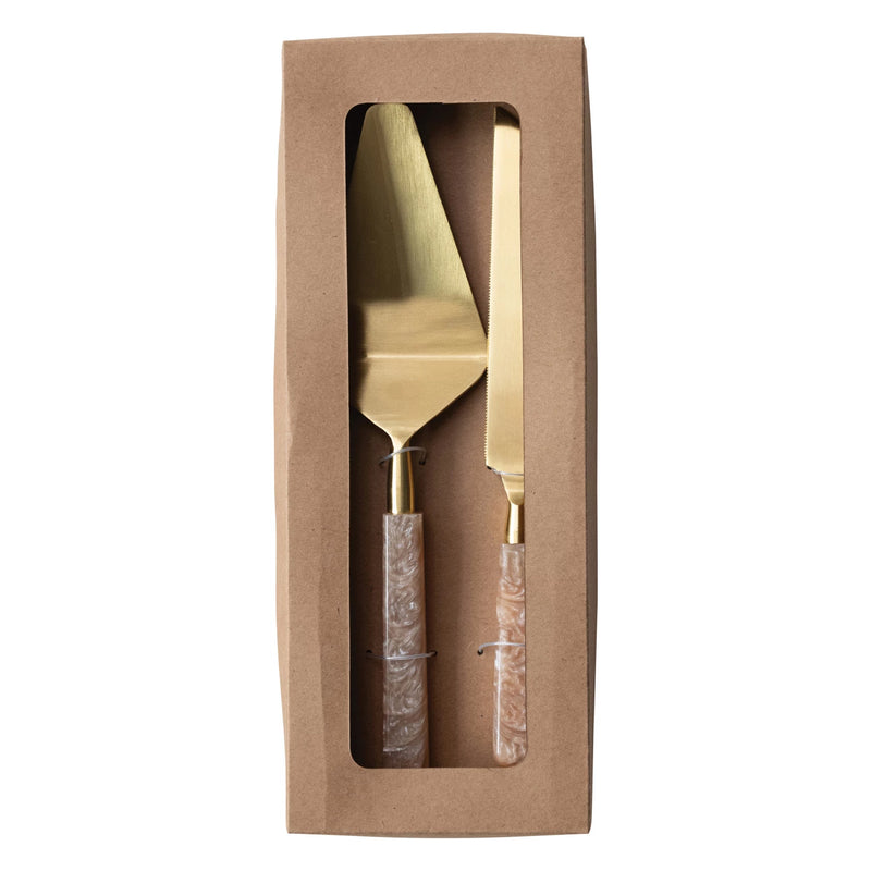Stainless Steel Cake Servers, Boxed Set of 2