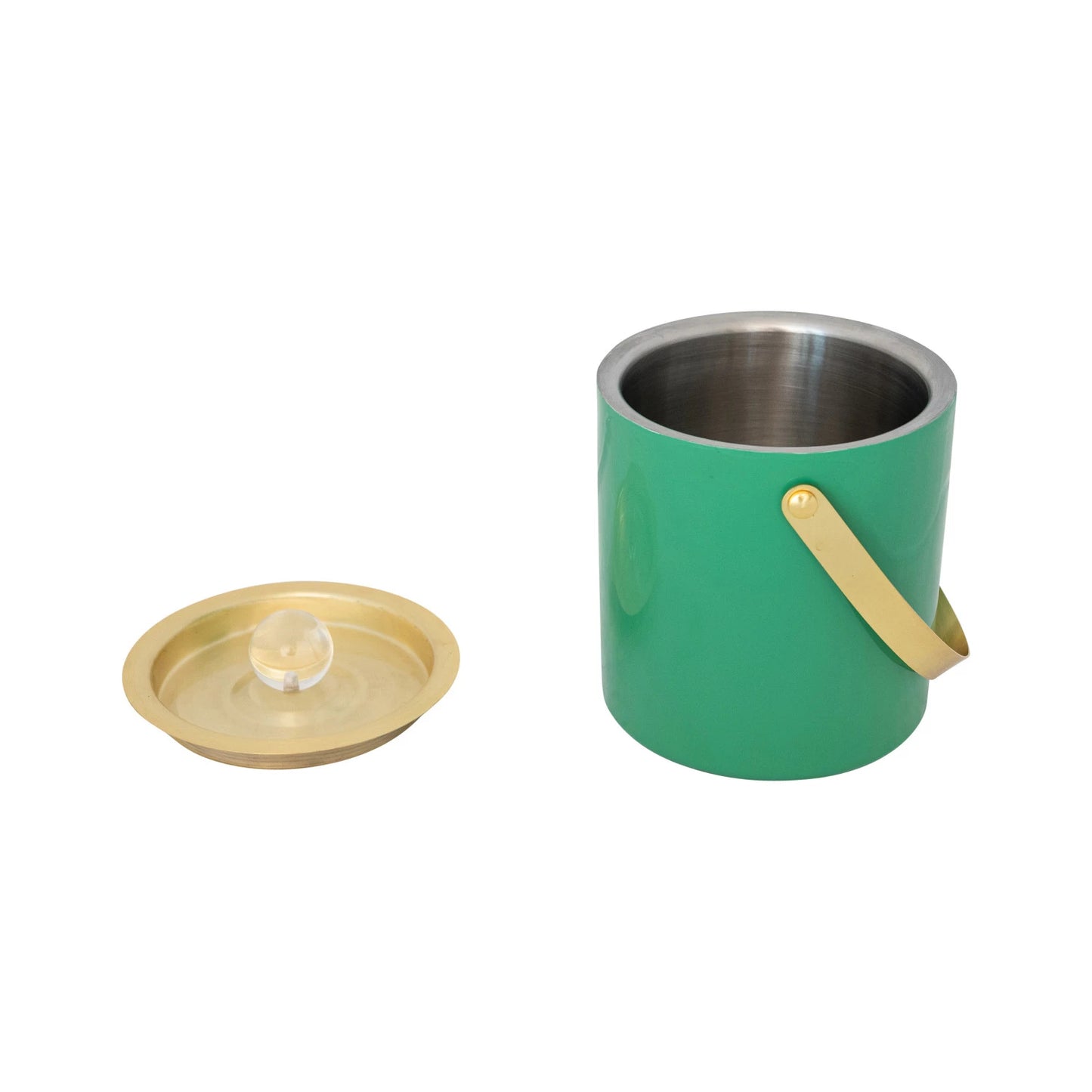 1-1/2 Quart Enameled Stainless Steel Ice Bucket w/ Lid