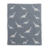 Cotton Knit Baby Blanket w/ Dinosaurs