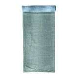 Woven Cotton Two-Sided Striped Table Runner - Blue, Green & Natural