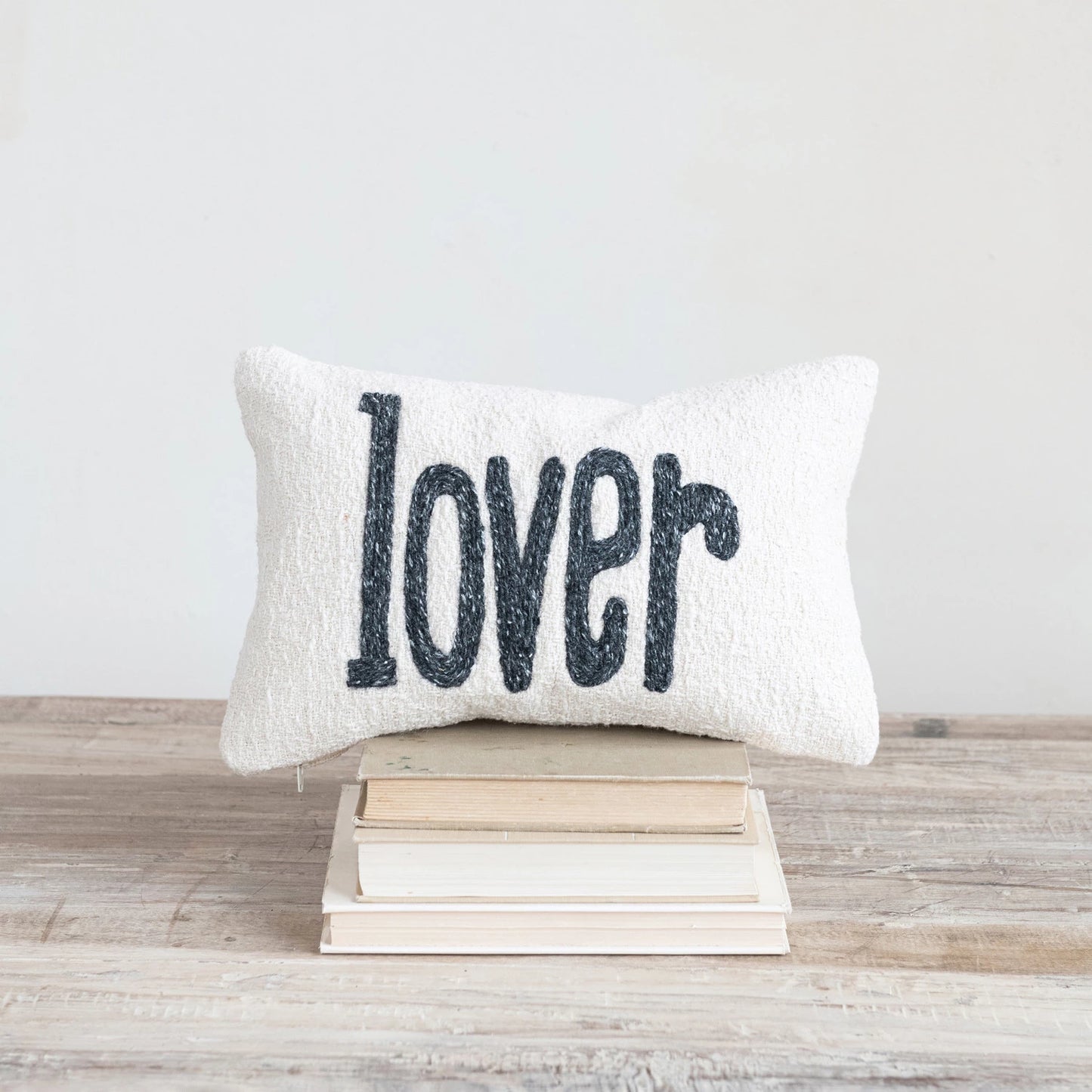 Embroidered Lumbar Pillow - Lover