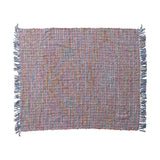 Woven Cotton Blend Slub Throw w/ Fringe