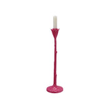 Cast Iron Flower Shaped Taper Holder, Fuchsia Color