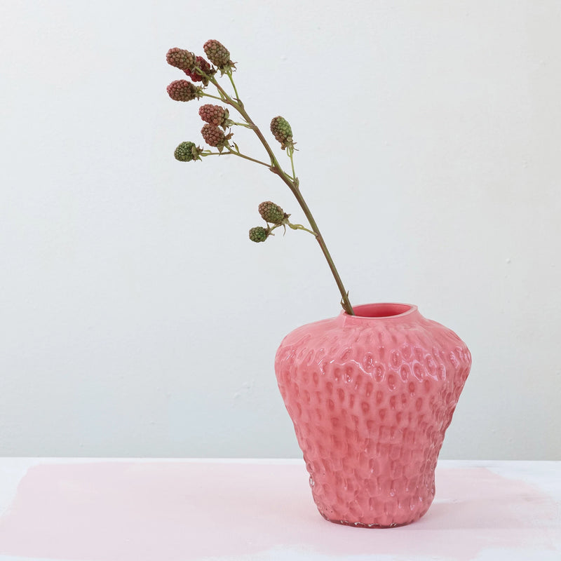 Glass Strawberry Shaped Vase