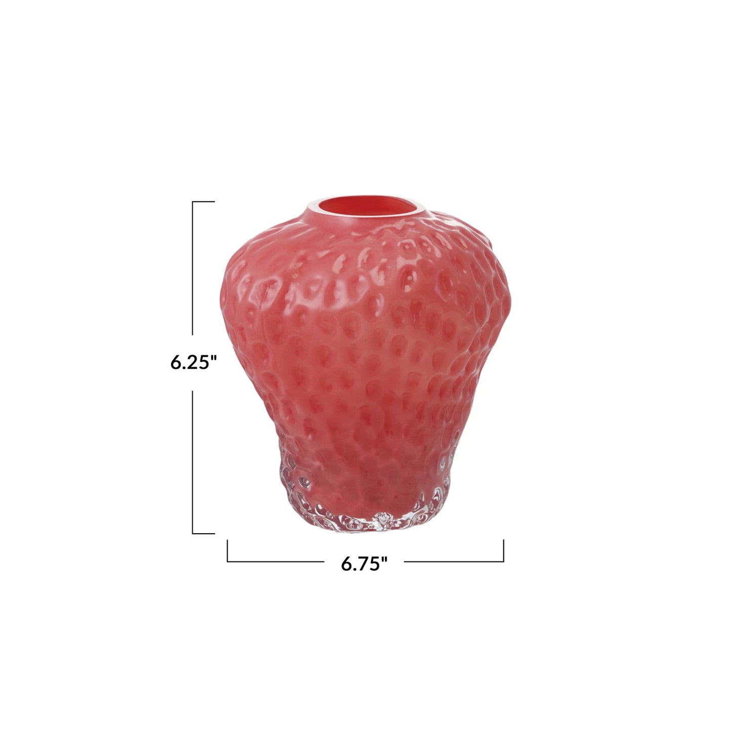 Glass Strawberry Shaped Vase