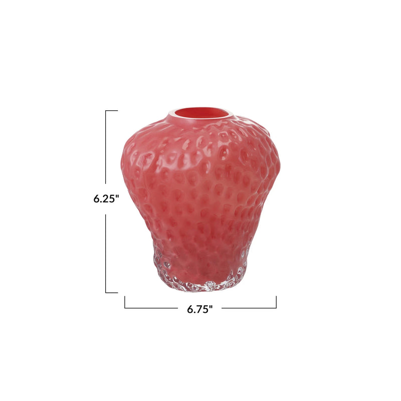 Glass Strawberry Shaped Vase