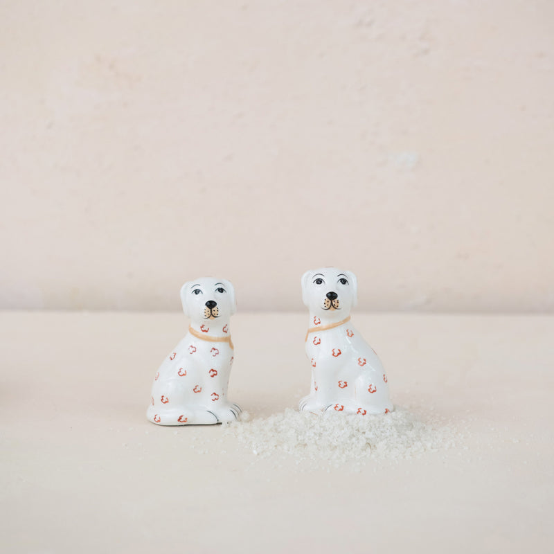 Ceramic Dog Shaped Salt & Pepper Shakers