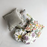 Square Cotton Velvet Pillow w/ Scalloped Flange & Stitched Edge - Green