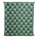 Woven Fabric Indoor/Outdoor Throw w/ Pattern & Fringe - Green