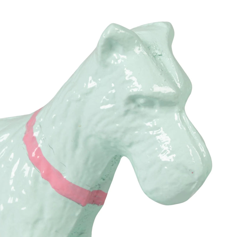 Metal Dog Shaped Bookends w/ Pink Collar - Set of 2