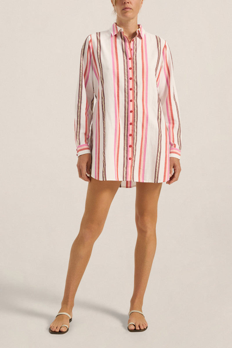 ILIO NEMA Arion Shirtdress in Anafi Stripe
