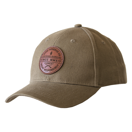 Duck Canvas Leather Patch Hat, Moss