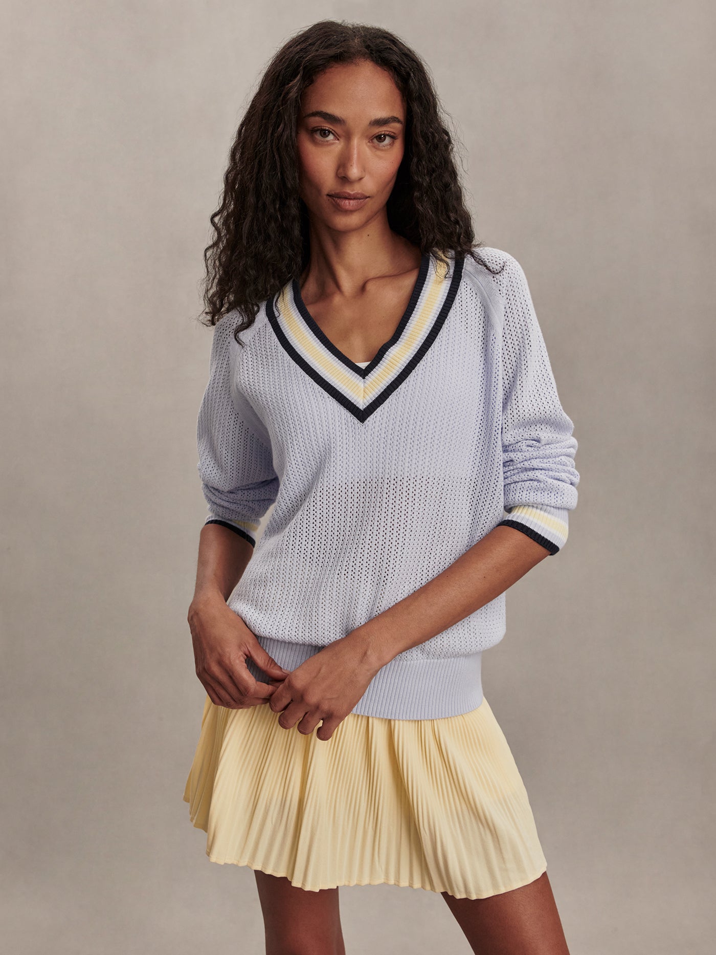 Varley - Maurice V Neck Sweater - Xenon Blue