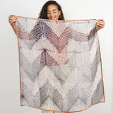 Samu Black Hand Crafted  Shibori Print Silk Chiffon Sqaure Scarf