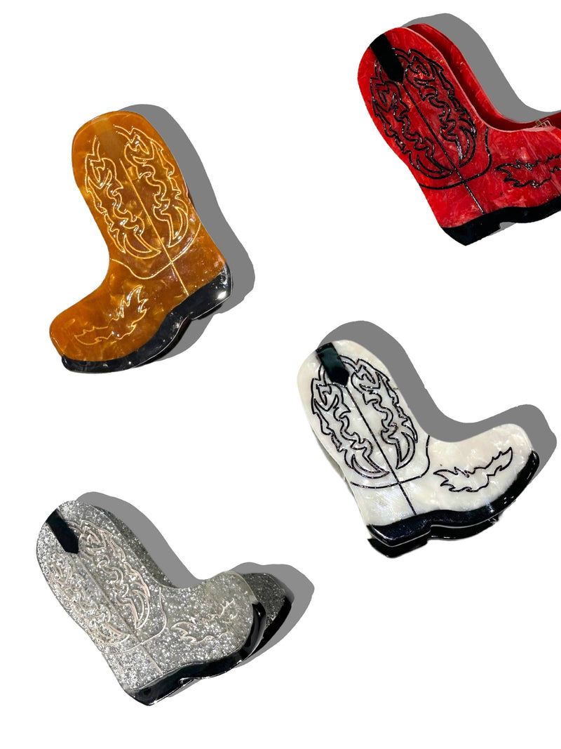Solar Eclipse - Hand-Painted Western Cowboy Boot Claw Hair Clip | Eco