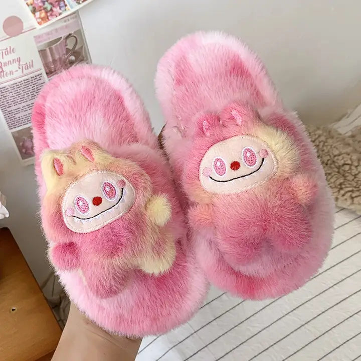 Cute Monster Plush Slippers