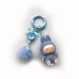Flocked Mini Cute Monster Heart Keychain