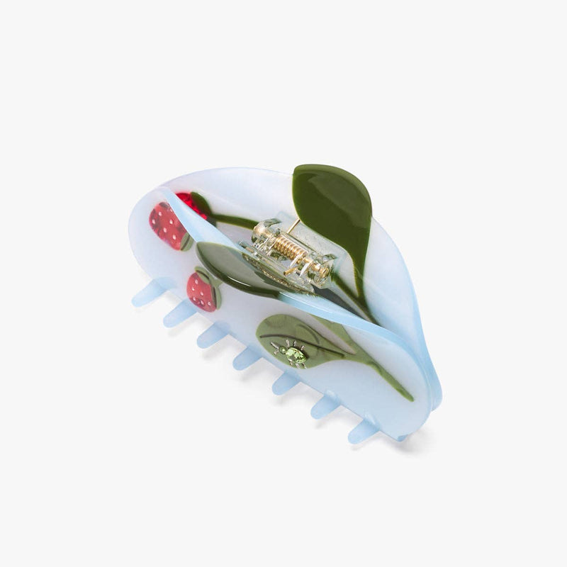 WINONA IRENE - Forest Berry Claw - Strawberry Green Beetle Hair Clip