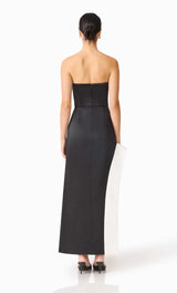 Elliatt - Sydney Asymmetrical Gown - Black and White