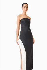Elliatt - Sydney Asymmetrical Gown - Black and White
