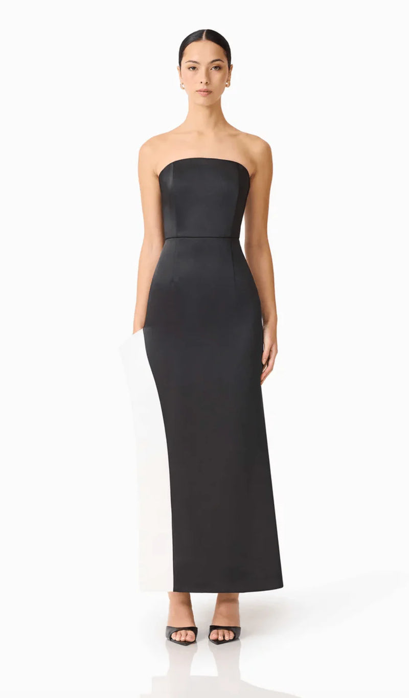 Elliatt - Sydney Asymmetrical Gown - Black and White
